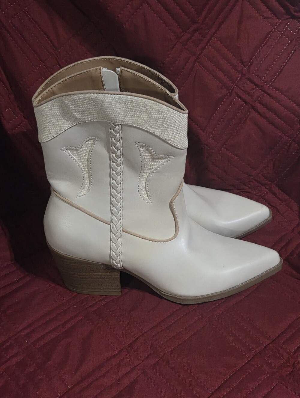 Target Cream Western Ankle Boot Size 8